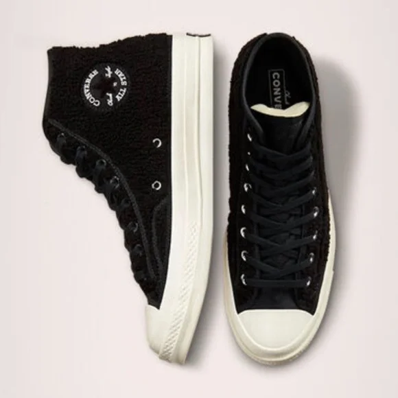 Converse Chuck 70 Varsity Hi Sherpa High-Top Sneakers Black M6.5/W8.5 $90 NIB - Picture 3 of 8